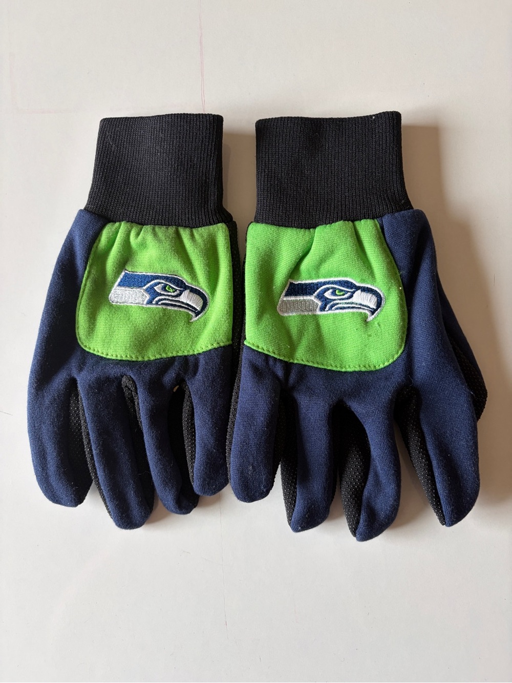 Seattle Seahawks Fan Gloves Adult One Size Two Tone Navy Blue Green Black Winter